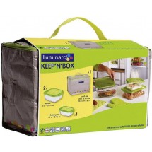 Luminarc (Arcopal) Набор емкостей 3 шт. + сумка для ланча Keep'n'Box J0043
