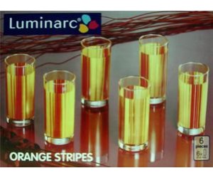 Luminarc (Arcopal) Набор высоких стаканов Amsterdam Orange Strips 6 шт. G1964