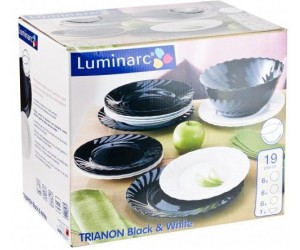 Luminarc (Arcopal) Сервиз Trianon Black&White столовый 19 пр. G8733